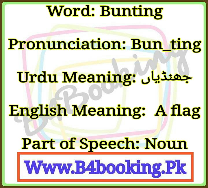 Bunting Meaning In Urdu And English It s Pronunciation